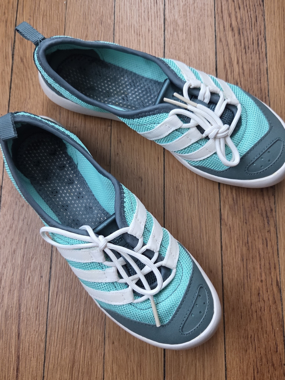 Adidas Aqua Mesh Climacool Boat Shoe Sneakers Lace Up White Straps